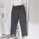 高腰灰色毛边小直筒烟管牛仔裤 弹力大 6013 0.59KG 包邮