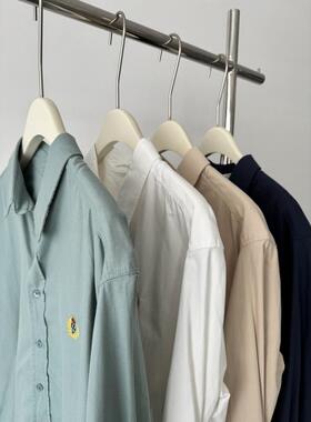 老钱风~ 3663#JTENGC简约百搭翻领刺绣长袖衬衫  0.25KG