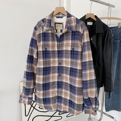 秋冬男加绒保暖衬衫外套