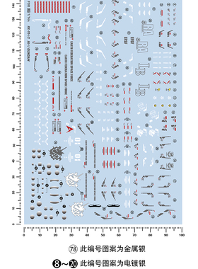 包邮 匠心社 RG 海牛高达 RX-93-υ2 hi-υ 水贴 荧光 烫银 水贴