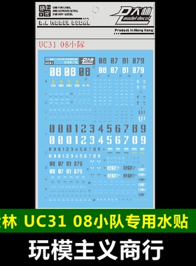 包邮 UC31[DL]大林 HG 1/144 UC08小队 吉姆 陆战 狙击吉姆 水贴