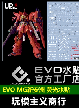 包邮 EVO MG新安洲 卡版 Sinanju OVA Ver.KA 高清烫金 荧光 水贴