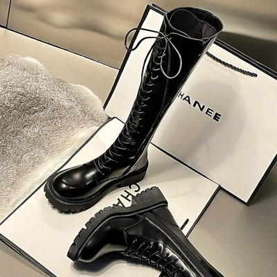 真皮~长筒靴女爆款正品新款小众