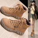 真皮马丁靴女2025新款靴子短靴女款超火冬季棕色厚底沙漠靴登山靴