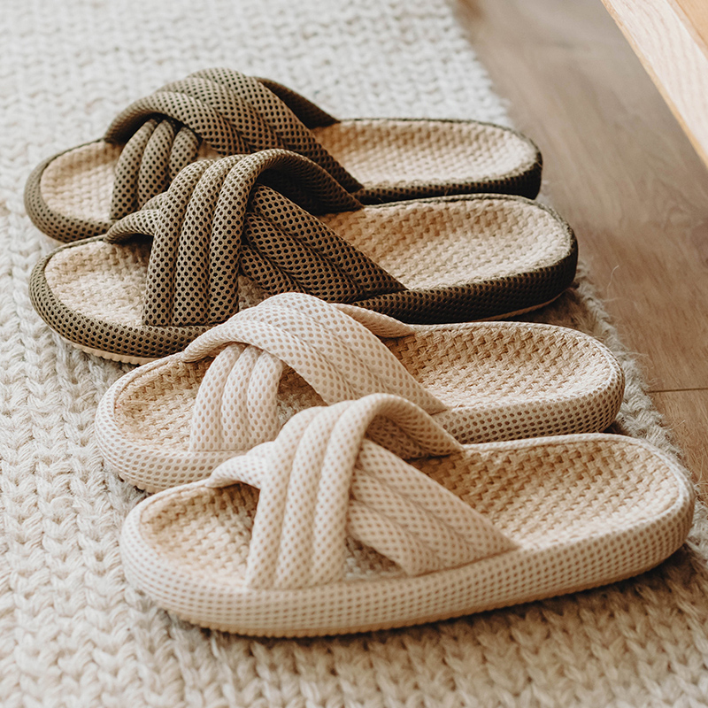 男士大码亚麻拖鞋四季