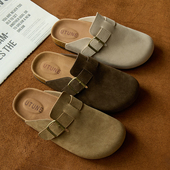 厚底时尚 复古勃肯鞋 软木懒人单鞋 防滑外穿包头半拖鞋 通勤 女士夏季