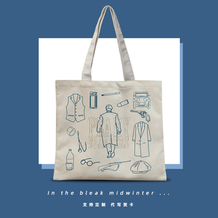 浴血黑帮第六季周边帆布包手绘汤米谢尔比剃刀党海报手提袋子定制