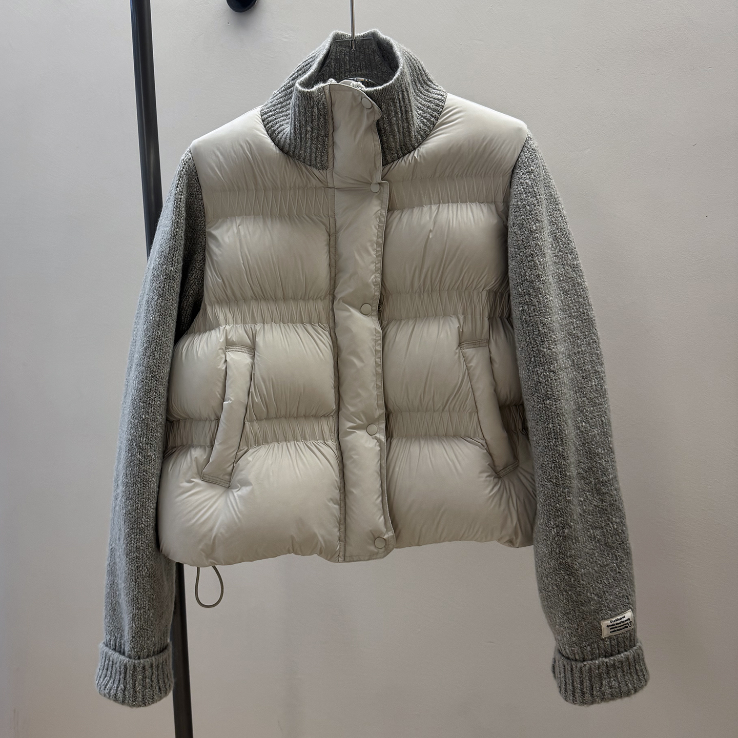 90%鸭绒针织拼接短款羽绒服女2025秋冬新款时尚高级感小个子外套