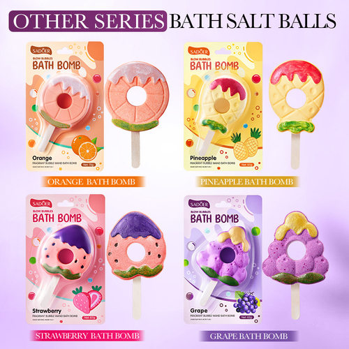 Full SADOER grape fragrance bubble bar bath salt ball, body
