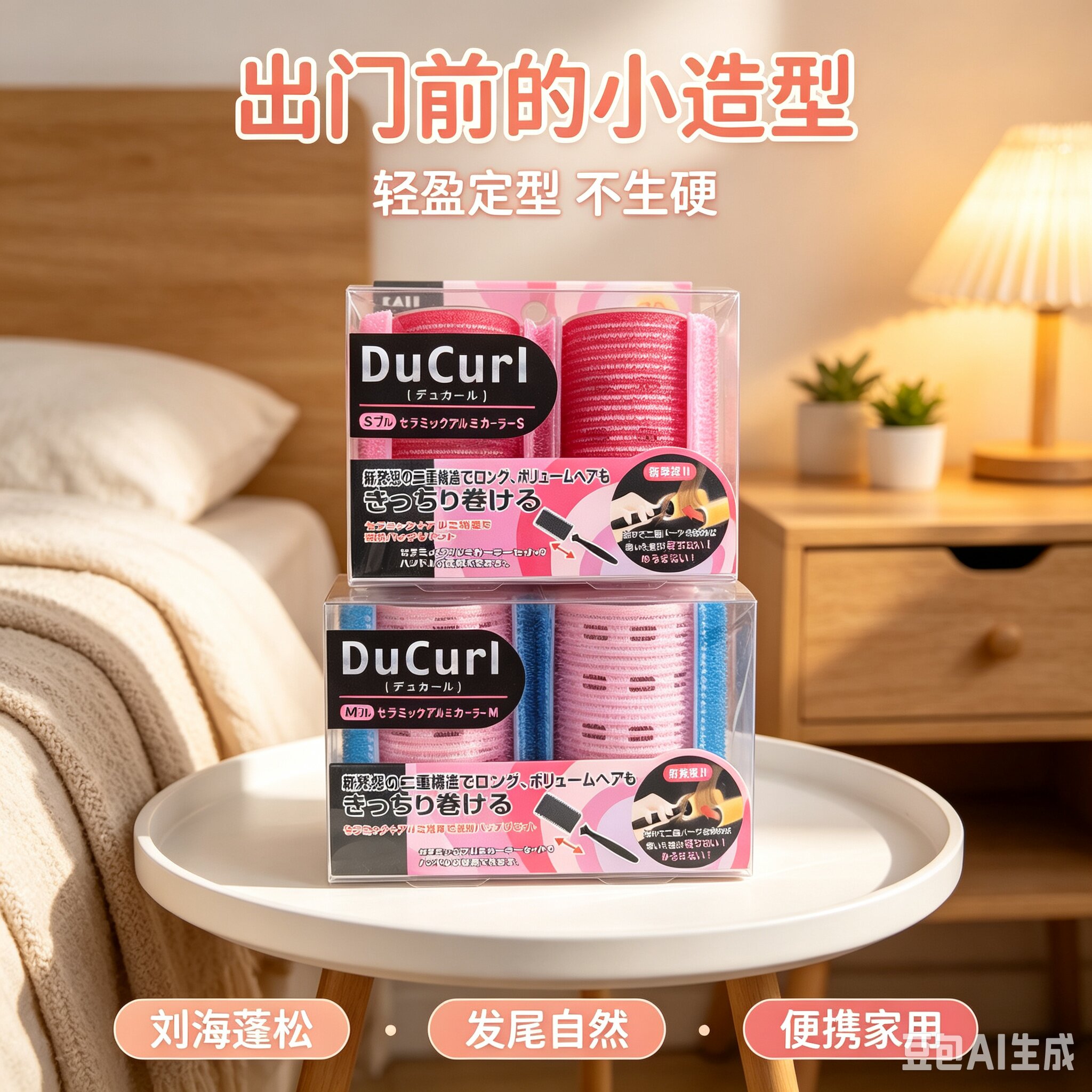 日本KAI贝印自粘卷发筒蓬松定型