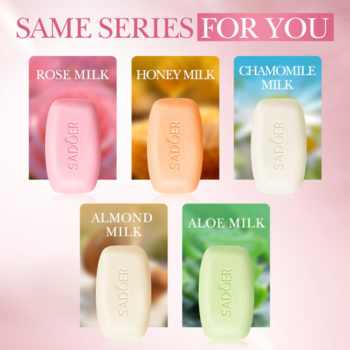 Full SADOER Rose Milk Fragrance Cleansing Soap for Body Cle