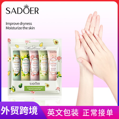 Full SADOER Flower and Fruit Hand Cream Set Hydrating and M