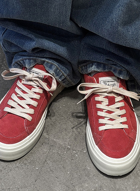 夏季新款低帮休闲男小从潮流时尚休闲百搭鞋红色