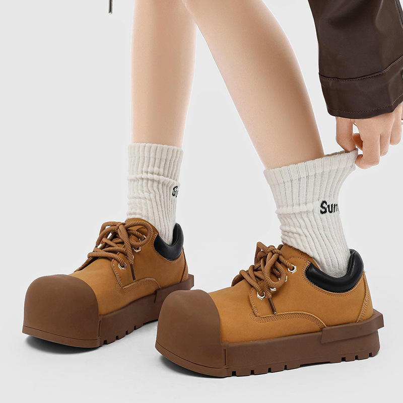 大头德比鞋板鞋情侣款系带面包鞋潮款街头休闲男鞋