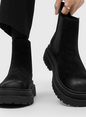 工装靴情侣款时尚加绒情侣靴一脚蹬懒人休闲靴