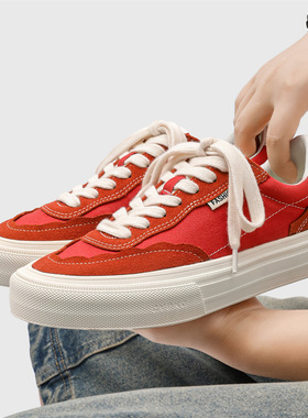 潮流低帮运动鞋厚底增高板鞋多色系情侣款绿色 红色 灰色