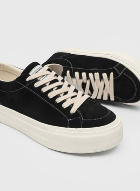 夏季新款板鞋男厚底增高小从设计感运动鞋男款黑色