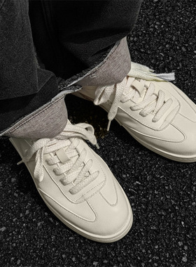 白色德训鞋经典小白鞋情侣休闲百搭鞋子舒适软底平底鞋