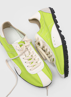 老爹鞋经典复古阿甘平底紫色 天蓝色 苹果绿