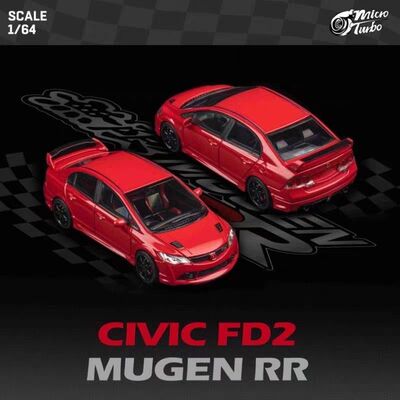 MicroTurbo MT1:64 本田 思域 FD2 无限 MUGEN RR 开盖 合金车模