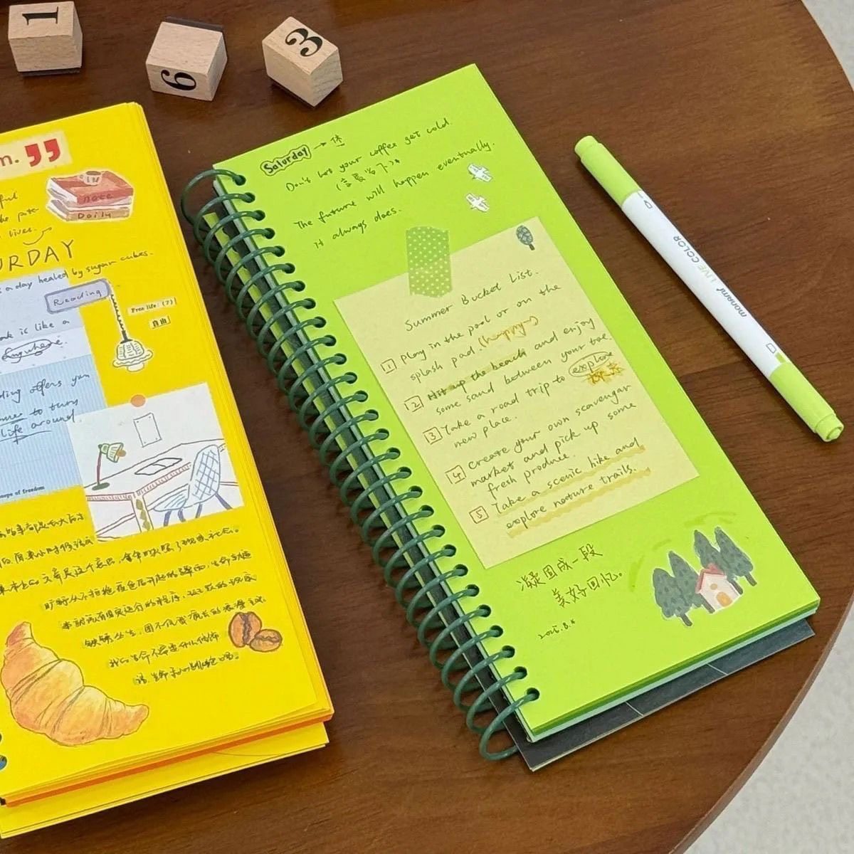 夏日柠檬黄彩色线圈本高颜值笔记本创意学生加厚便携手账本日记本