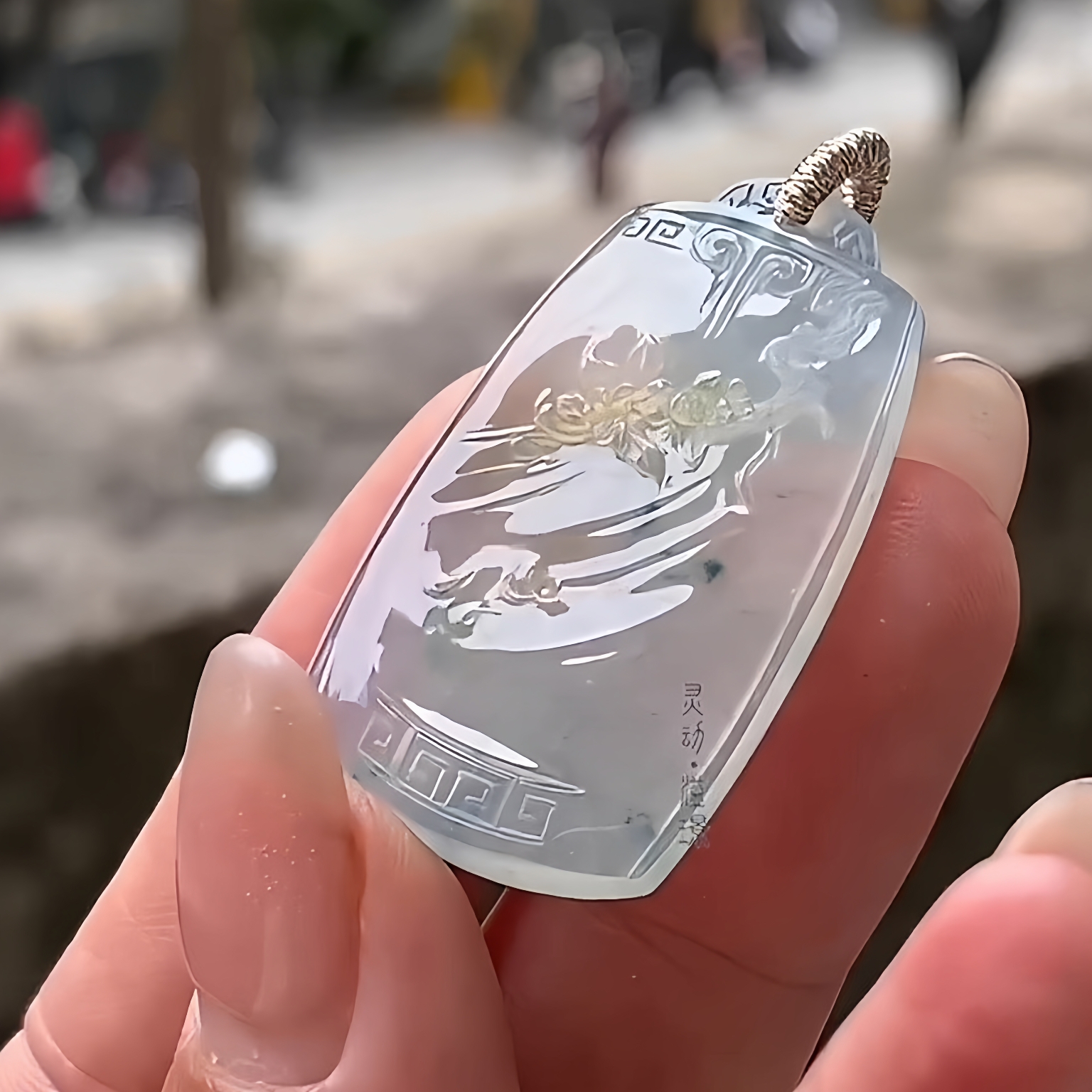 桂花金灵动匠翠国风美学翡翠坠