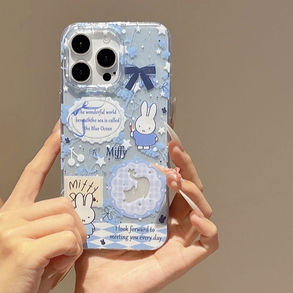 2025适用苹果16PM可爱卡通13米菲手机壳iphone15pro大孔个性