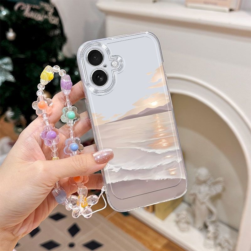 2025新款日出海浪适用于苹果17PROMAX手机壳iPhone16手链15透明14