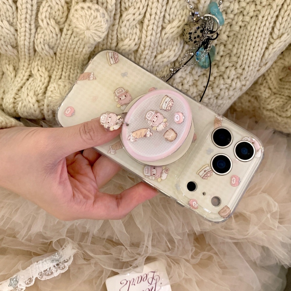 2025蛋糕美蒂格纹手机壳适用苹果17/16PRO个性磁吸支架iPhone15