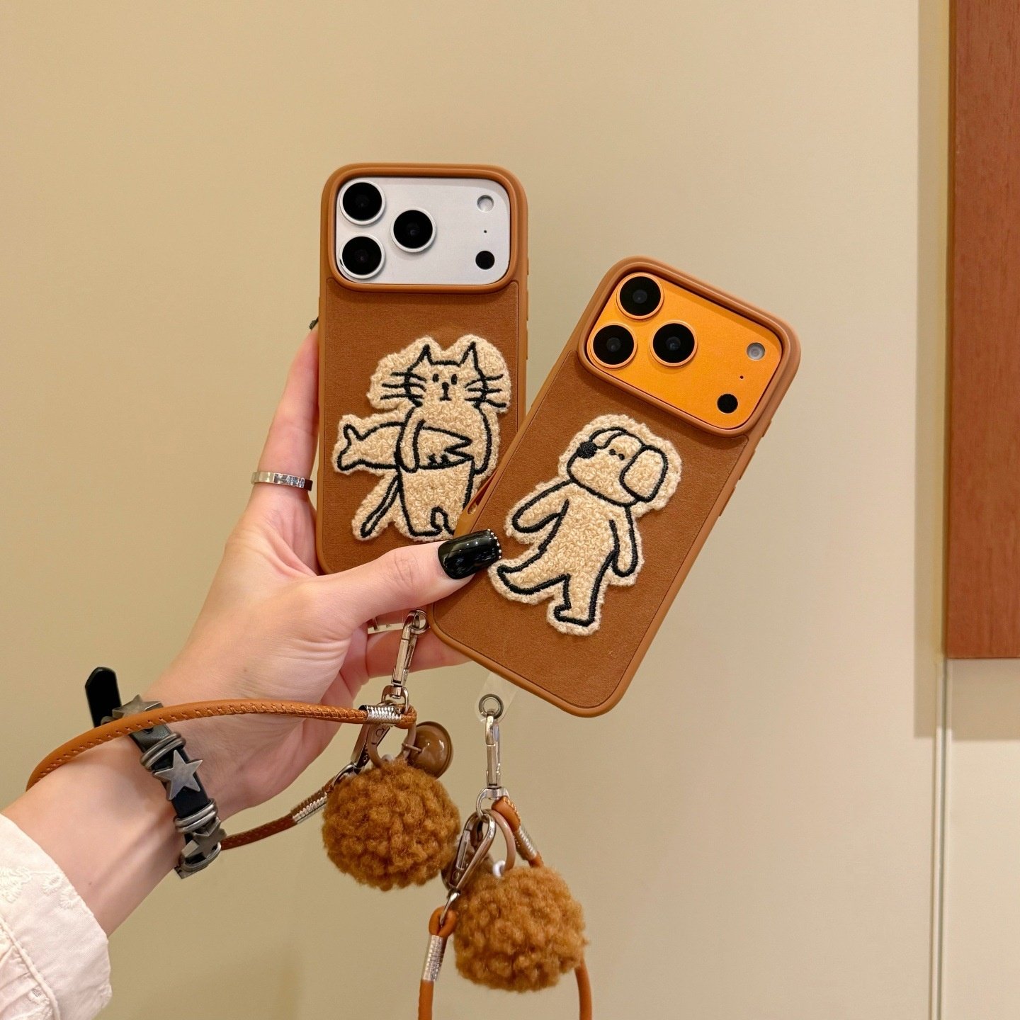 2025线条狗狗猫猫适用苹果16promax手机壳iPhone15硅胶13/17