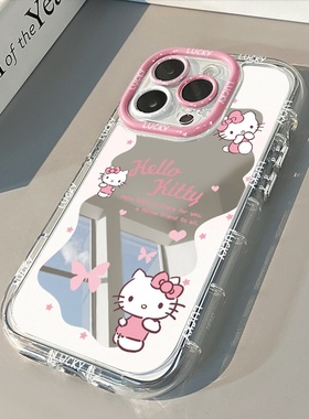 2025适用苹果17镜面phone16promax手机壳蝴蝶kittyi可爱14女12