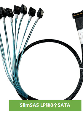 SlimSAS LP 8X转8个SATA,SFF-8654 to 8*SATA Dell H750,H755专用