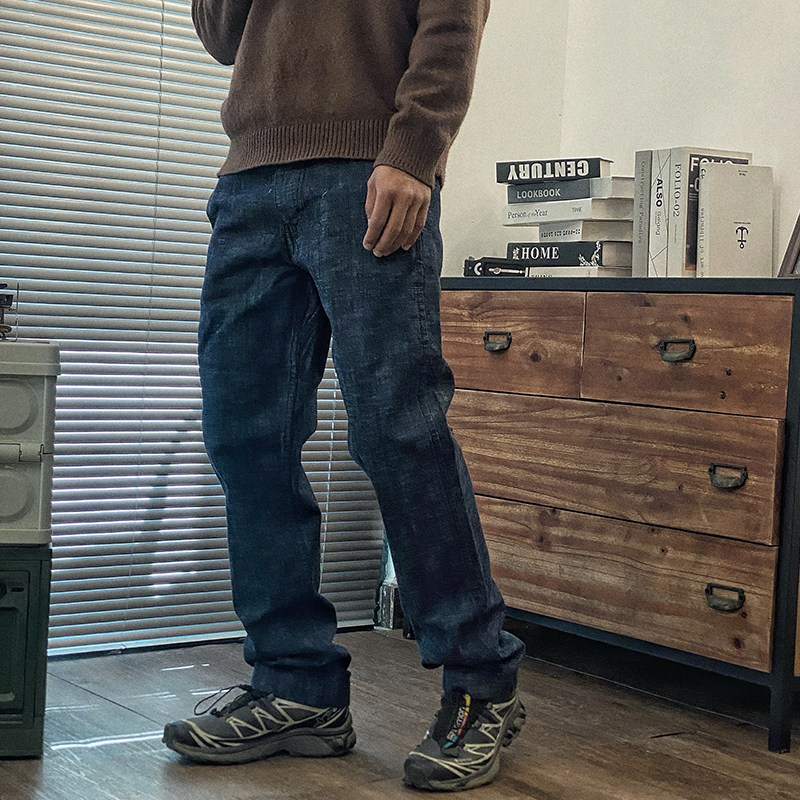 拉链长裤四季纯棉直筒裤