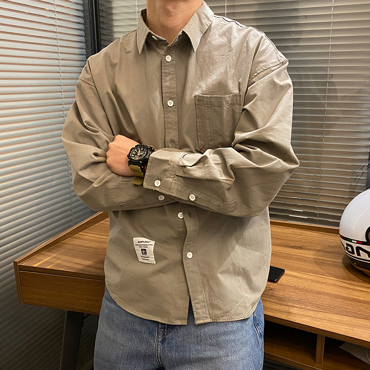 雾霾透气通勤潮流男士长袖衬衫