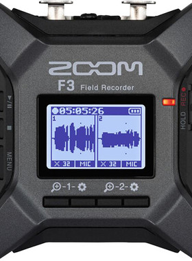 Zoom F3 两路 便携式现场录音机麦克风话筒话放支持32bit浮点录音