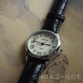 也有不忧郁 蓝～酷帅复古摇滚风黑色皮表带手表学生男女中性腕表