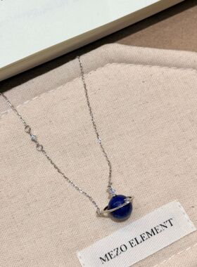 s925纯银青金石饰品小众设计星球轨道项链女高级感配饰穿搭项链