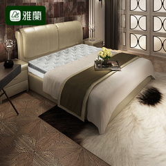 雅兰卧室家具 真皮床路易十六软床 1.5米 1.8米皮艺双人床