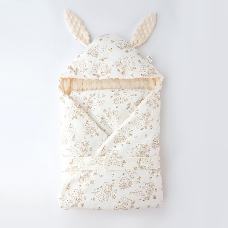 新生儿抱被安抚豆豆毯子春秋冬夹棉婴儿抱毯初生宝宝纯棉包被襁褓