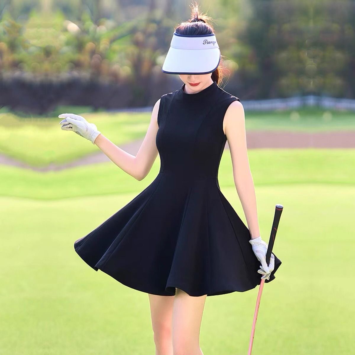 高尔夫球服女装连衣裙 夏季网球裙 大裙摆运动裙子GOLF弹力减龄