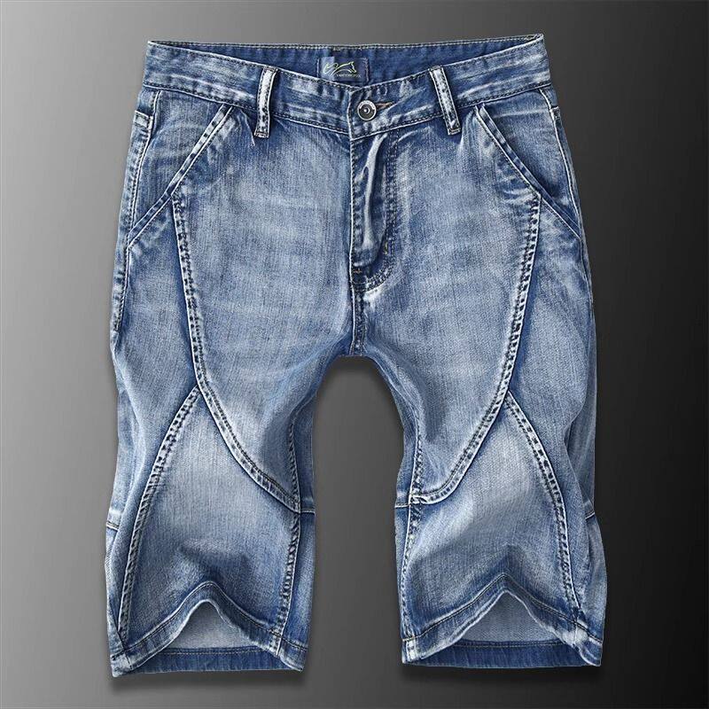 夏季薄款破洞牛仔短裤男潮五分裤宽松男士潮牌短款七分裤韩版修身