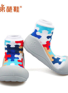 Attipas婴儿袜鞋春秋天学步鞋防掉防滑软底透气十个月宝宝鞋1-2岁