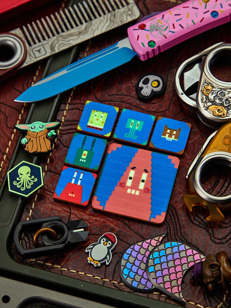 IRON TRIANGLE BEECHBURG VELCRO 세트 SPONGEBOB SQUAREPANTS 세트 사기 배지 맞춤형 완장 200 세트 한정