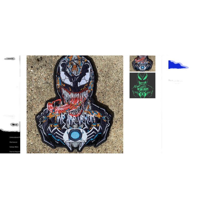 IMPORTED FRENCH MECH-X VENOM MORALE CHAPTER TACTICAL VELCRO BLACK SYMBIOTE