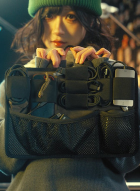 GAIN盖隐LAPTOP INSERT电脑包魔术贴内模块弹力分隔板拉链袋扩充