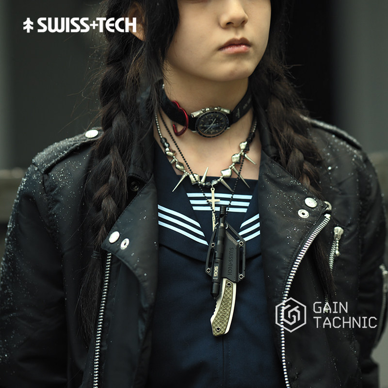瑞士科技Swiss+Tech小直刀户外露营edc野外求生不锈钢刀J0200021