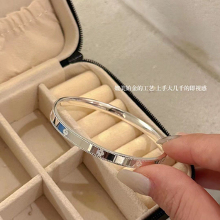 925纯银四叶花万花筒手镯女款高级感银镯子轻奢小众手链2025新款