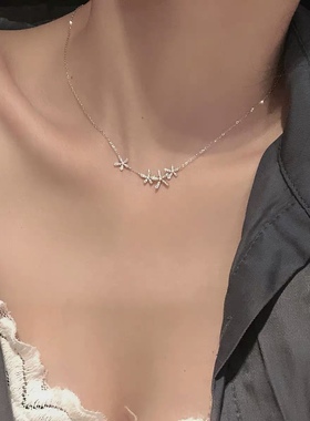 s925ins小众纯银女轻奢锁骨链