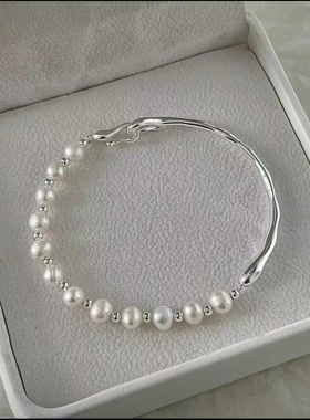 925纯银半镯珍珠手链女轻奢小众
