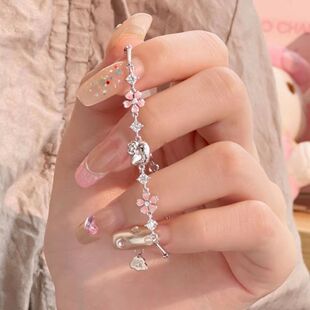 S925纯银HelloKitty樱花手链女轻奢小众甜美凯蒂猫手饰礼物送女友